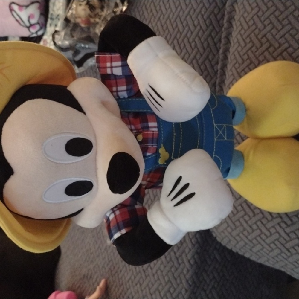 Singing Dancing Disney Mickey Mouse Country Farmer Overalls Toy Plush 15.5in